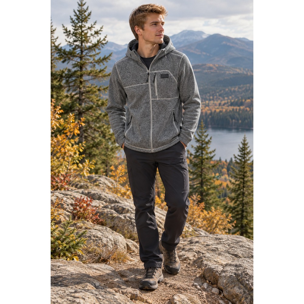 The North Face Gordon Lyons Hoodie Mens S Gray Full Zip Fleece Hiking Gorpcore